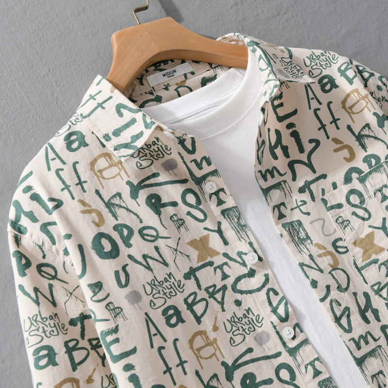Herren Overshirt im urbanen Graffiti-Letterprint aus Baumwollmix Drune