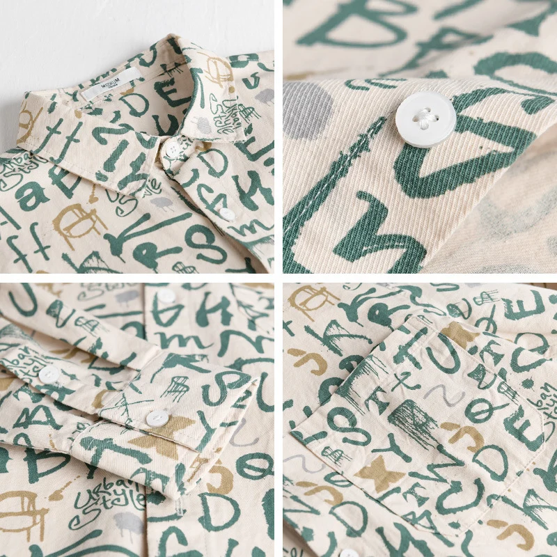 Herren Overshirt im urbanen Graffiti-Letterprint aus Baumwollmix Drune