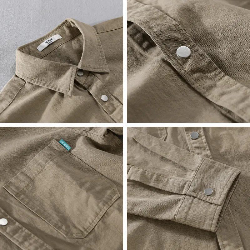 Herren Overshirt im Hemdjacken‑Stil aus leichter Baumwollmischung mit Druckknopf‑Leiste und aufgesetzten Brusttaschen Drune