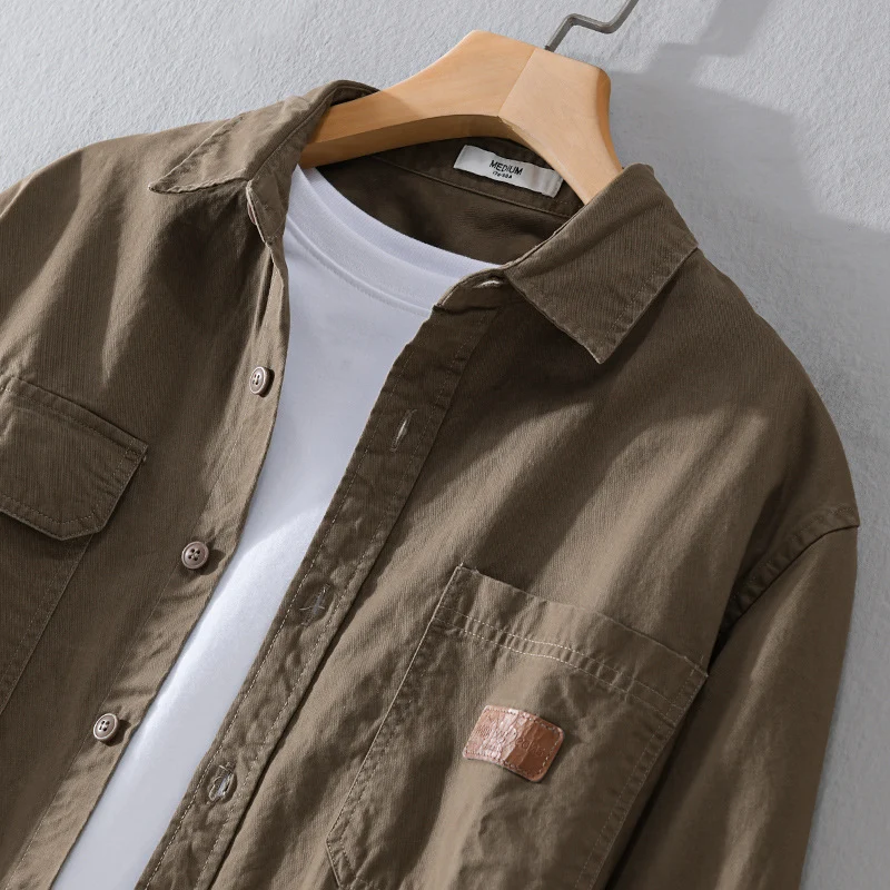 Herren Overshirt-Hemdjacke im Utility-Stil mit Brusttaschen Drune