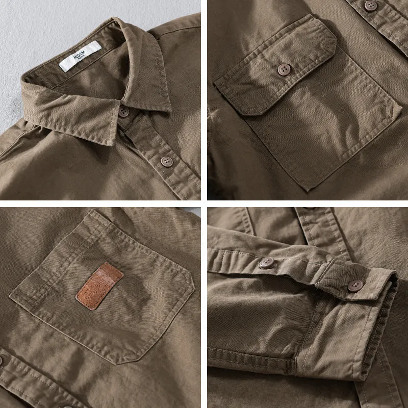 Herren Overshirt-Hemdjacke im Utility-Stil mit Brusttaschen Drune