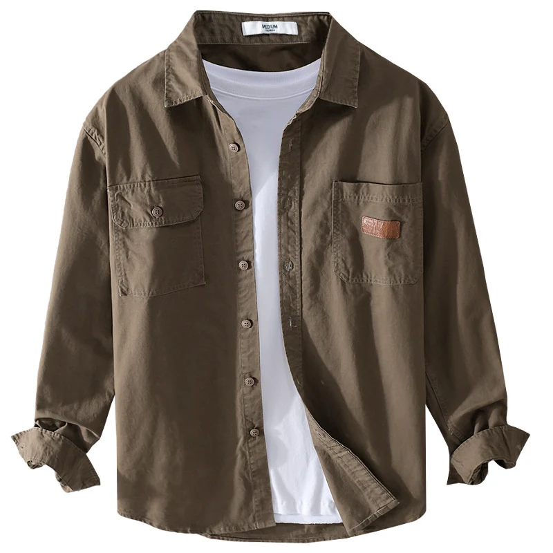 Herren Overshirt-Hemdjacke im Utility-Stil mit Brusttaschen Drune