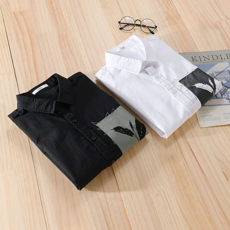 Herren Overshirt-Hemd mit Print-Patch und integriertem T-Shirt Drune