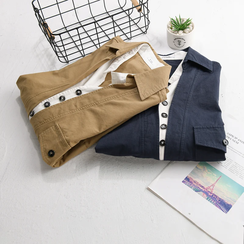 Herren Overshirt-Hemd mit halber Knopfleiste und aufgesetzter Brusttasche Drune