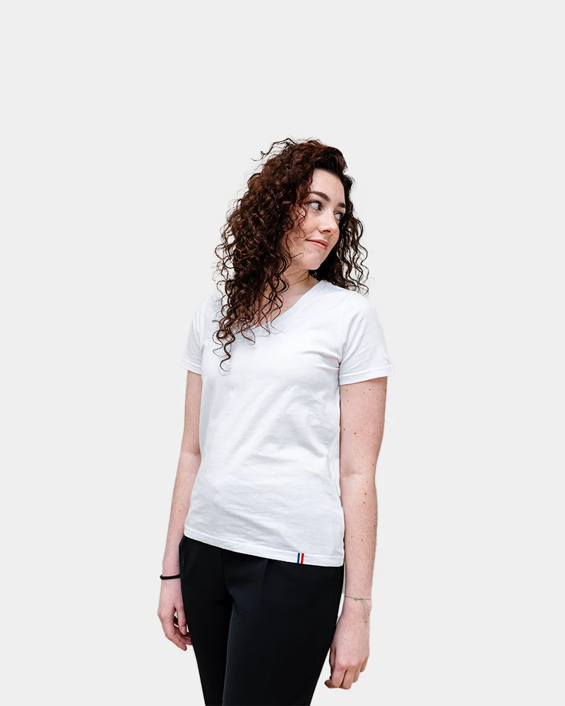 Damen-T-Shirt mit V-Ausschnitt Made in France zum Personalisieren