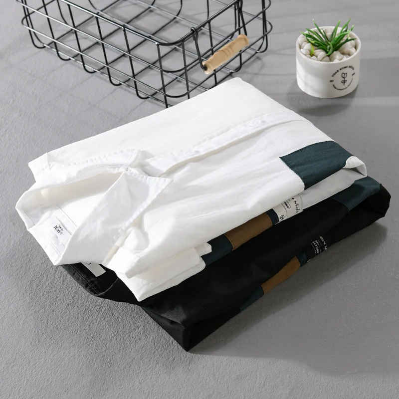 Herren Overshirt-Hemd mit geometrischem Patch-Design und Relaxed-Fit Drune