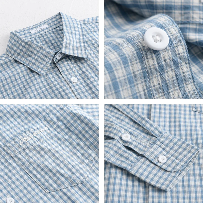 Herren Overshirt-Hemd im feinen Vichy-Karo aus weichem Baumwoll-Twill mit aufgesetzter Brusttasche Drune