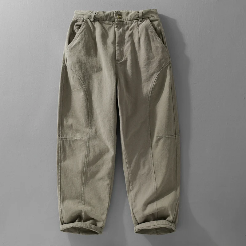 Herren Lockere Cargohose im Utility‑Stil mit verstärkten Kniepaneelen und konischem Bein Drune