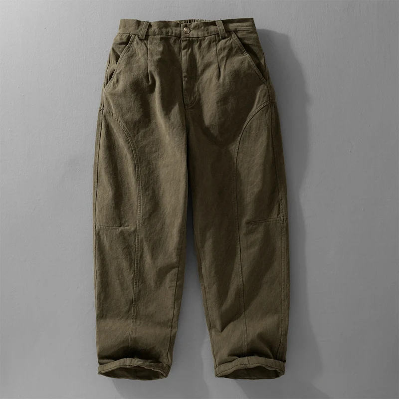 Herren Lockere Cargohose im Utility‑Stil mit verstärkten Kniepaneelen und konischem Bein Drune