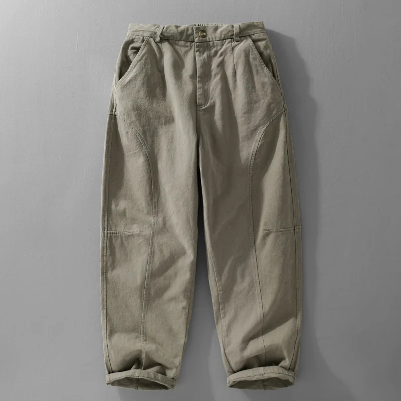 Herren Lockere Cargohose im Utility‑Stil mit verstärkten Kniepaneelen und konischem Bein Drune