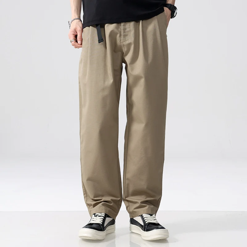 Herren Locker geschnittene Bundfalten-Hose mit Kordelzug und weitem Bein Drune
