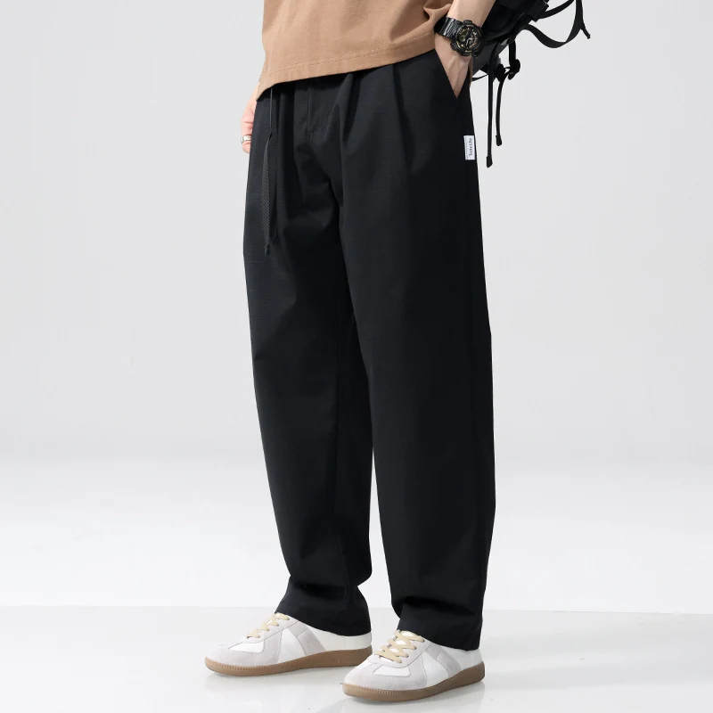 Herren Locker geschnittene Bundfalten-Hose mit Kordelzug und weitem Bein Drune