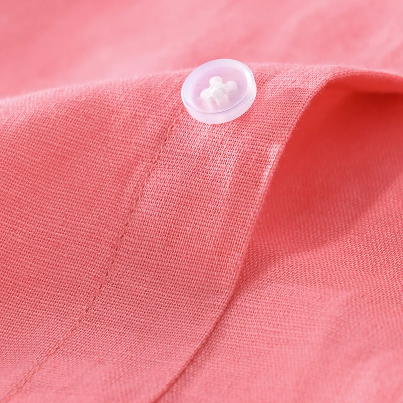 Herren Leinenmix-Layering-Overshirt mit Kentkragen, gerundetem Saum und Soft‑Touch Drune