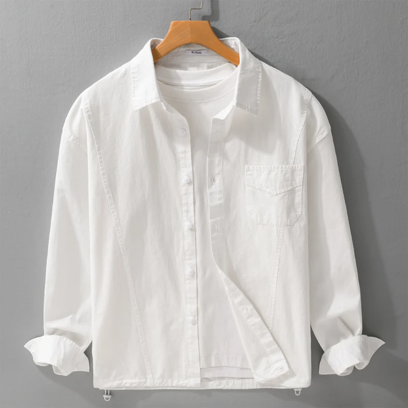 Herren Leichtes Overshirt-Jackett aus Baumwollmix mit aufgesetzter Brusttasche Drune