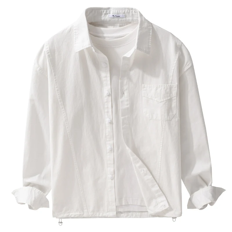 Herren Leichtes Overshirt-Jackett aus Baumwollmix mit aufgesetzter Brusttasche Drune
