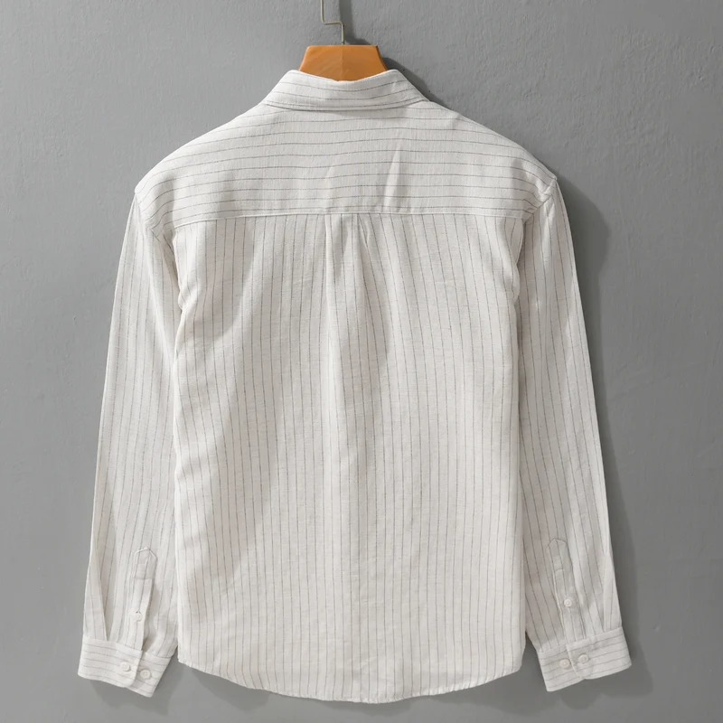 Herren Leichtes Nadelstreifen-Overshirt aus Leinen-Baumwollmix Drune