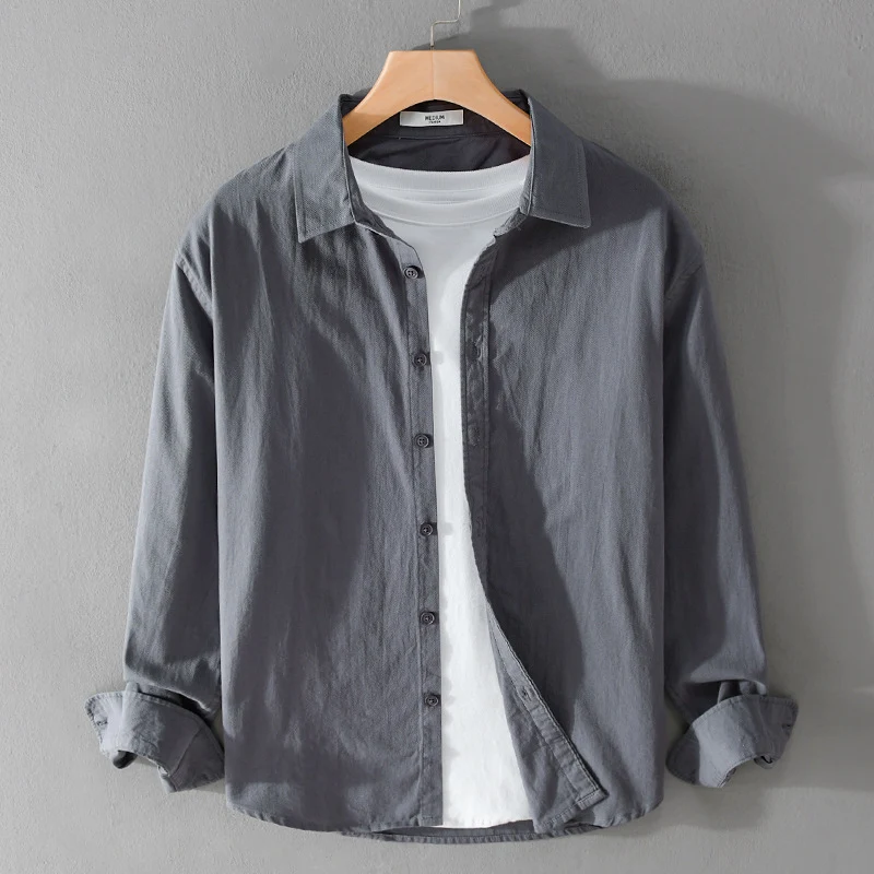 Herren Leichtes Layering-Hemd mit innenliegendem Jersey-Einsatz und entspanntem Schnitt Drune