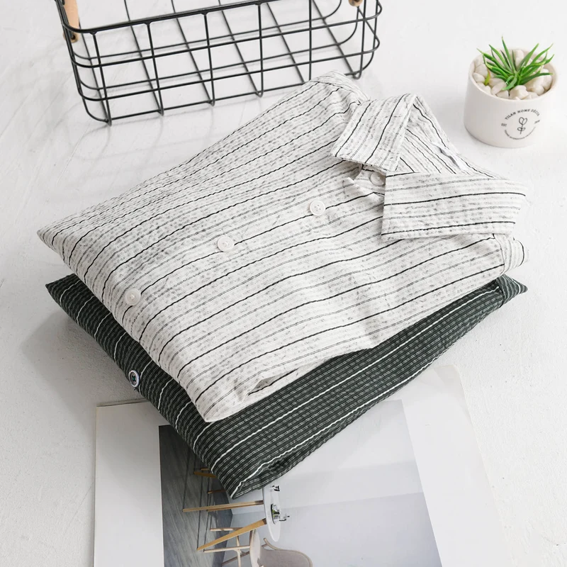 Herren Leichtes Langarm-Hemd mit feiner Nadelstreifenstruktur und Relaxed-Fit Drune