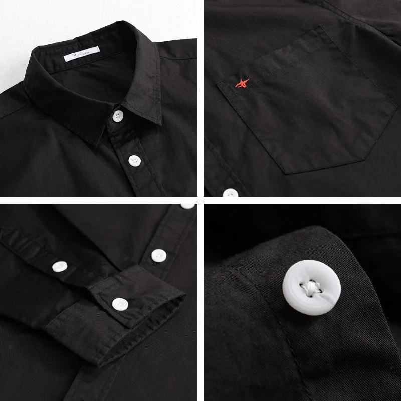 Herren Leichtes Baumwollhemd im Overshirt‑Stil mit Kentkragen, Brusttasche und dezenter Mini‑Stickerei Drune