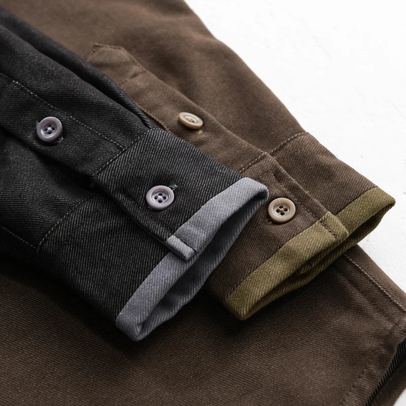 Herren Leichtes Baumwoll-Twill-Überhemd mit Brusttasche und Relaxed-Fit Drune