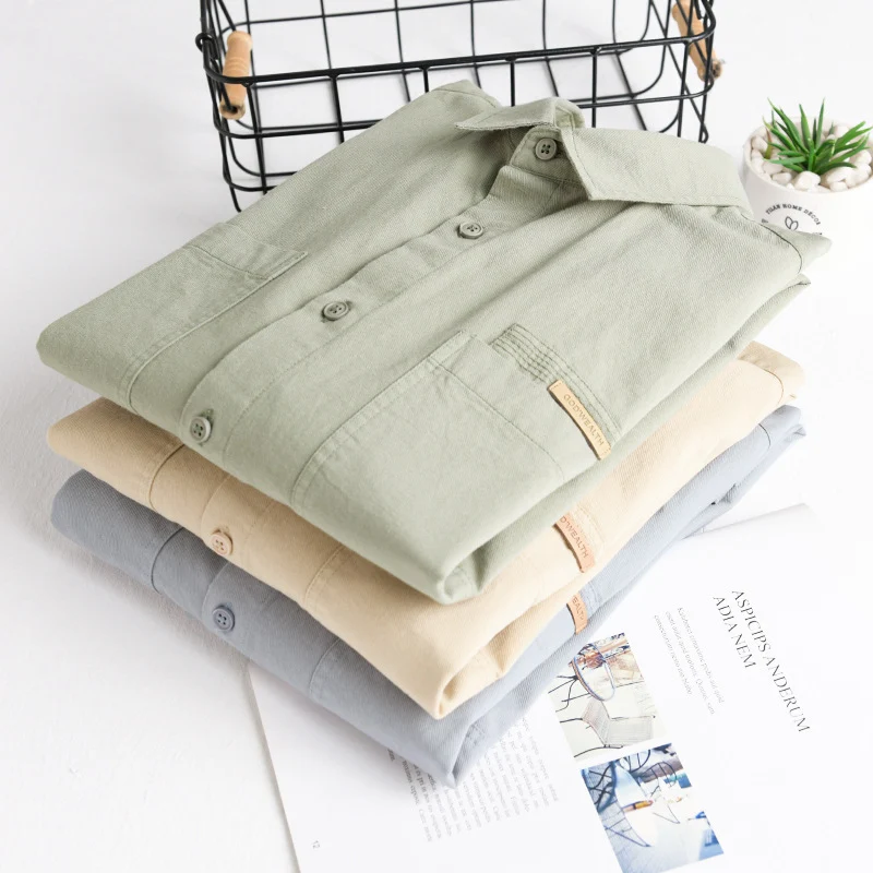 Herren Leichtes Baumwoll‑Twill Overshirt mit Kentkragen, doppelten aufgesetzten Brusttaschen und Relaxed-Fit Drune