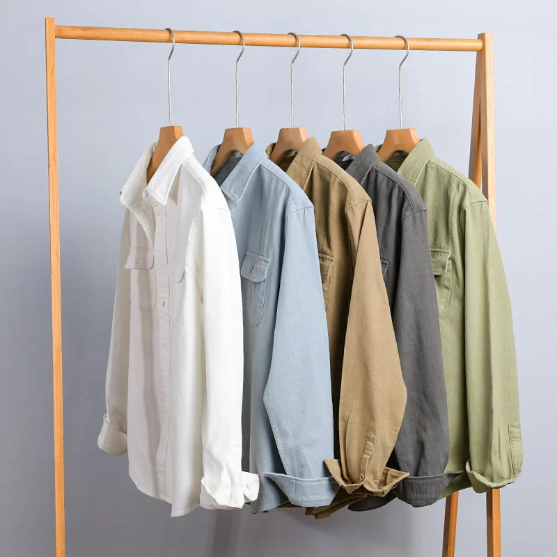 Herren Leichtes Baumwoll-Twill-Overshirt mit Brustklappen und Relaxed-Fit Drune