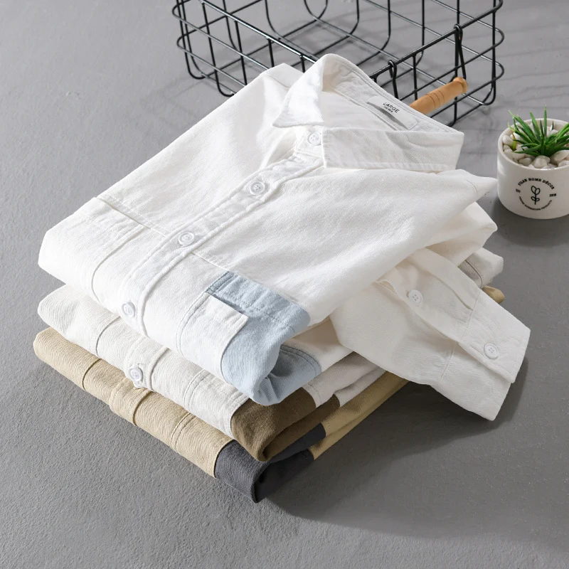 Herren Leichtes Baumwoll-Overshirt mit Kontrast-Brusttasche und Relaxed-Fit Drune