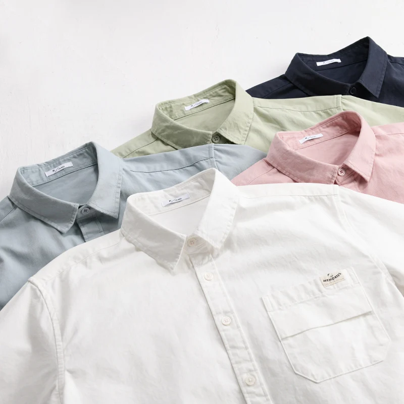 Herren Leichtes Baumwoll-Overshirt mit Kentkragen, Brusttasche und Relaxed-Fit Drune