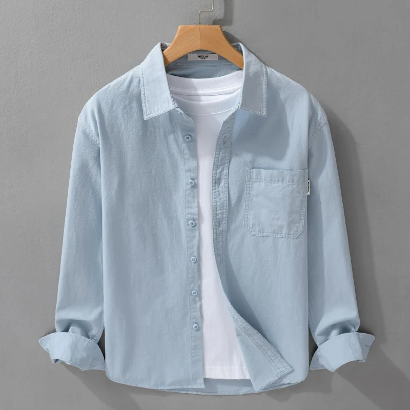 Herren Leichtes Baumwoll-Overshirt mit Brusttasche und Relaxed‑Fit Drune