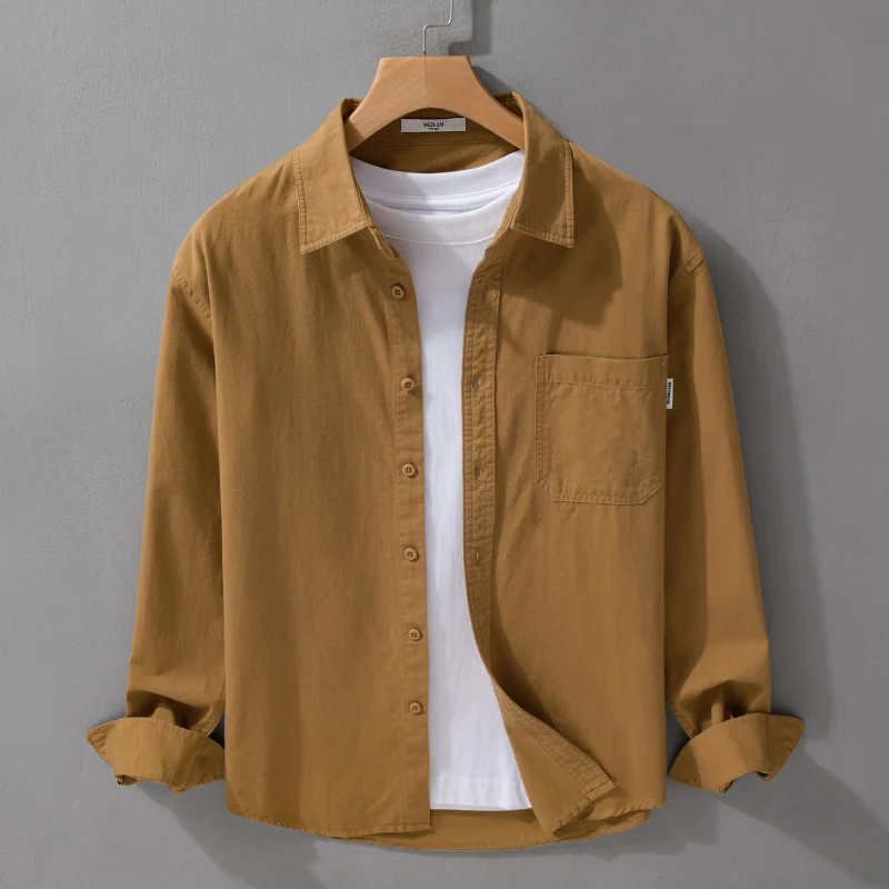 Herren Leichtes Baumwoll-Overshirt mit Brusttasche und Relaxed‑Fit Drune