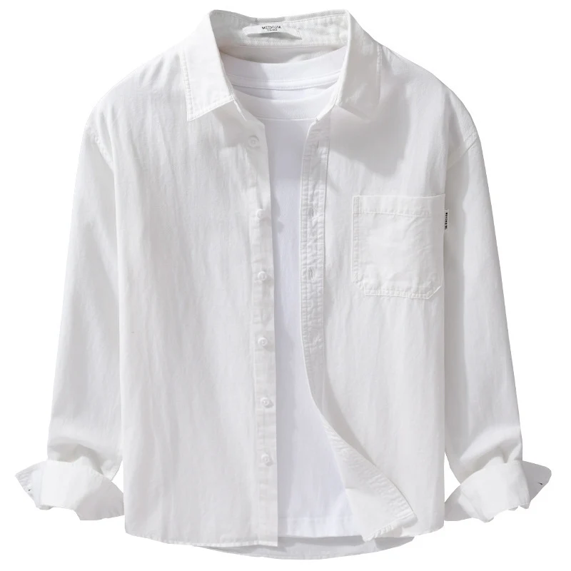 Herren Leichtes Baumwoll-Overshirt mit Brusttasche und Relaxed‑Fit Drune