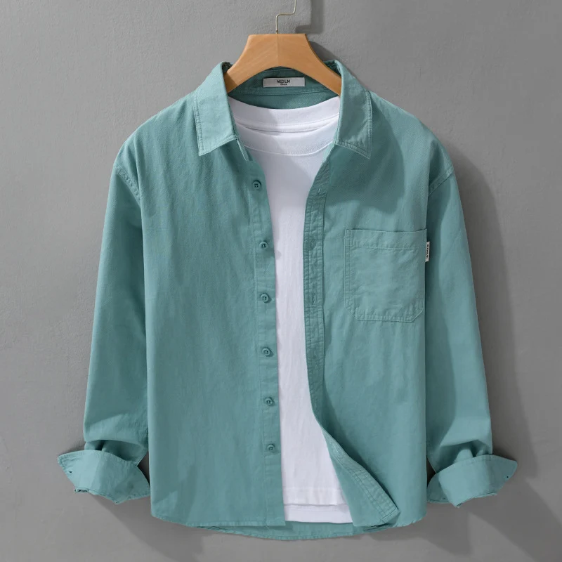 Herren Leichtes Baumwoll-Overshirt mit Brusttasche und Relaxed‑Fit Drune