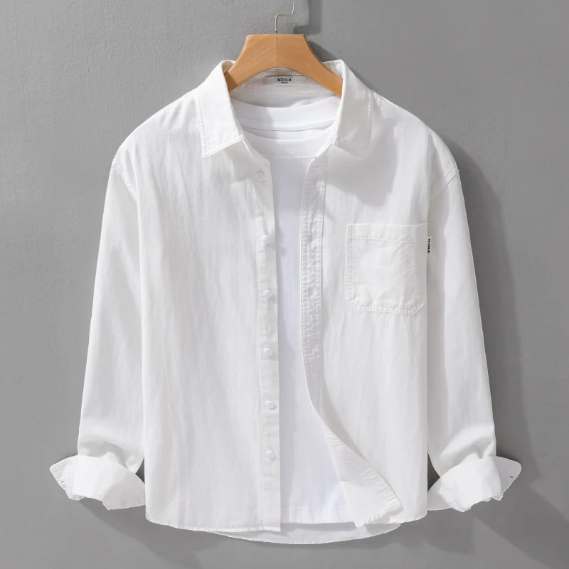 Herren Leichtes Baumwoll-Overshirt mit Brusttasche und Relaxed‑Fit Drune