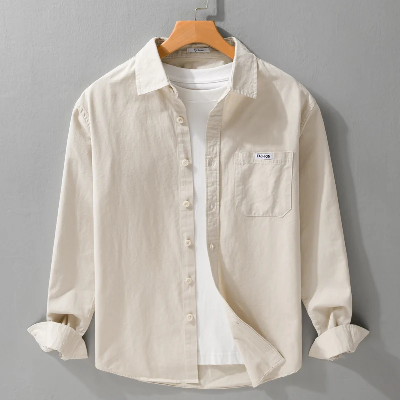 Herren Leichtes Baumwoll-Overshirt mit Brusttasche, Soft‑Touch und Relaxed-Schnitt Drune