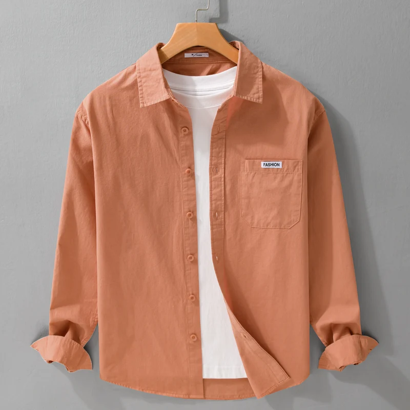 Herren Leichtes Baumwoll-Overshirt mit Brusttasche, Soft‑Touch und Relaxed-Schnitt Drune