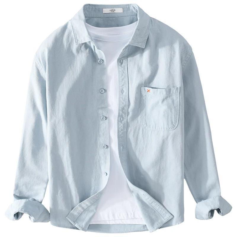 Herren Leichtes Baumwoll-Overshirt im Relaxed-Fit mit Brusttasche Drune