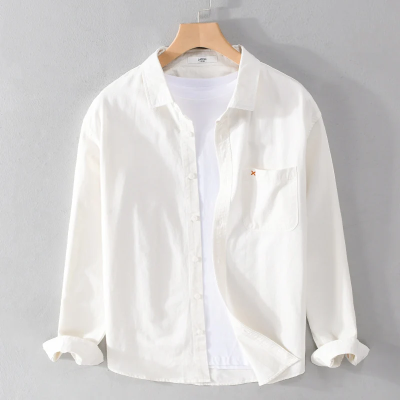 Herren Leichtes Baumwoll-Overshirt im Relaxed-Fit mit Brusttasche Drune