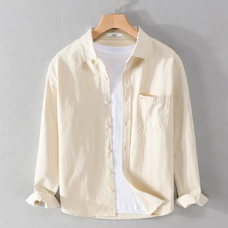 Herren Leichtes Baumwoll-Overshirt im Relaxed-Fit mit Brusttasche Drune