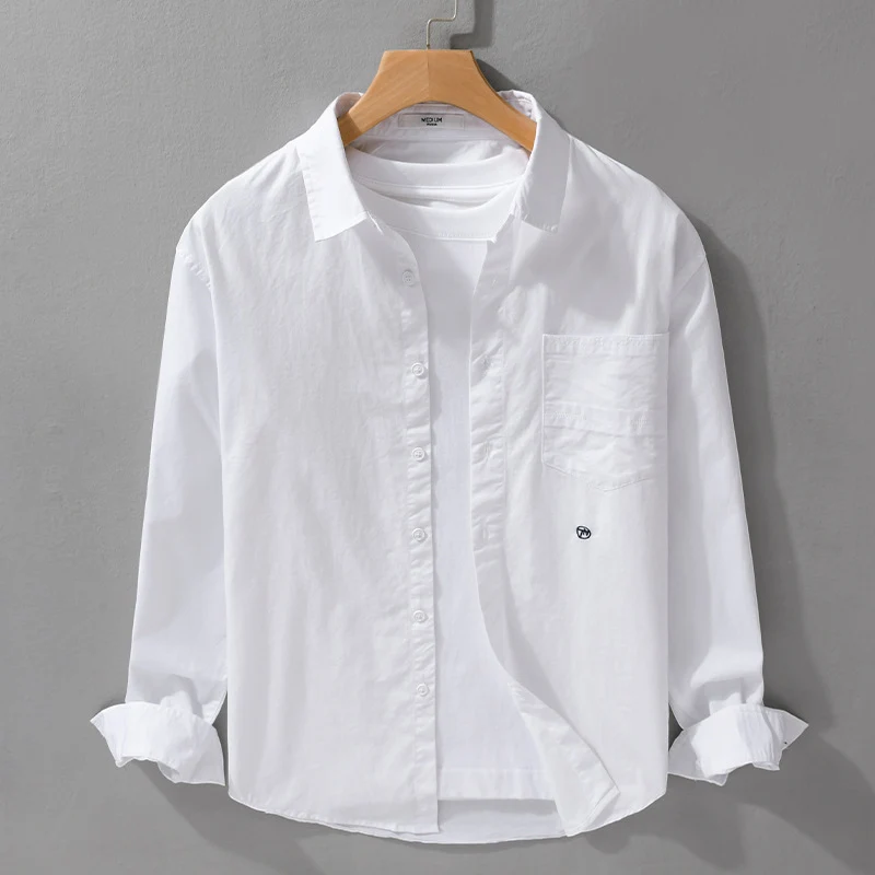 Herren Leichtes Baumwoll-Overshirt im Hemdjackenstil mit Kentkragen, aufgesetzter Brusttasche und Relaxed‑Fit Drune