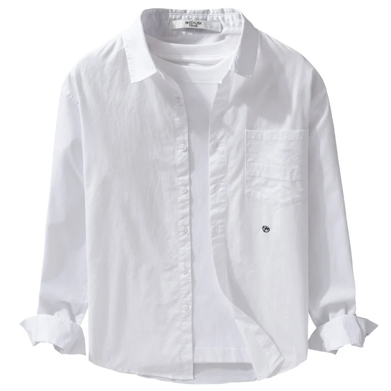 Herren Leichtes Baumwoll-Overshirt im Hemdjackenstil mit Kentkragen, aufgesetzter Brusttasche und Relaxed‑Fit Drune