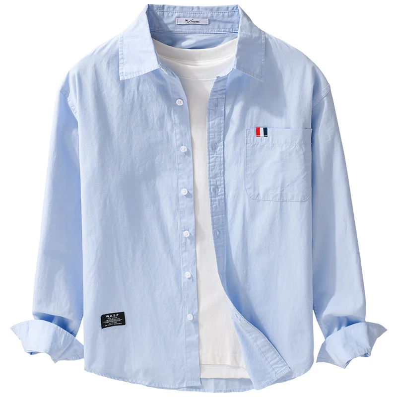 Herren Leichtes Baumwoll-Overshirt im Hemdjackenstil mit Brusttasche und Soft‑Touch Drune