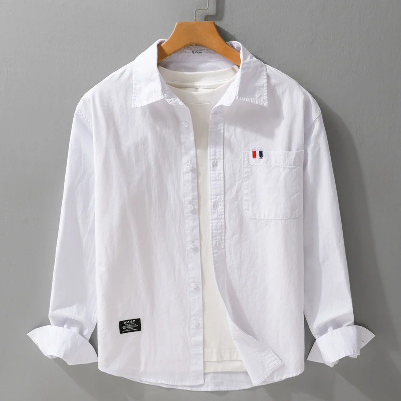 Herren Leichtes Baumwoll-Overshirt im Hemdjackenstil mit Brusttasche und Soft‑Touch Drune