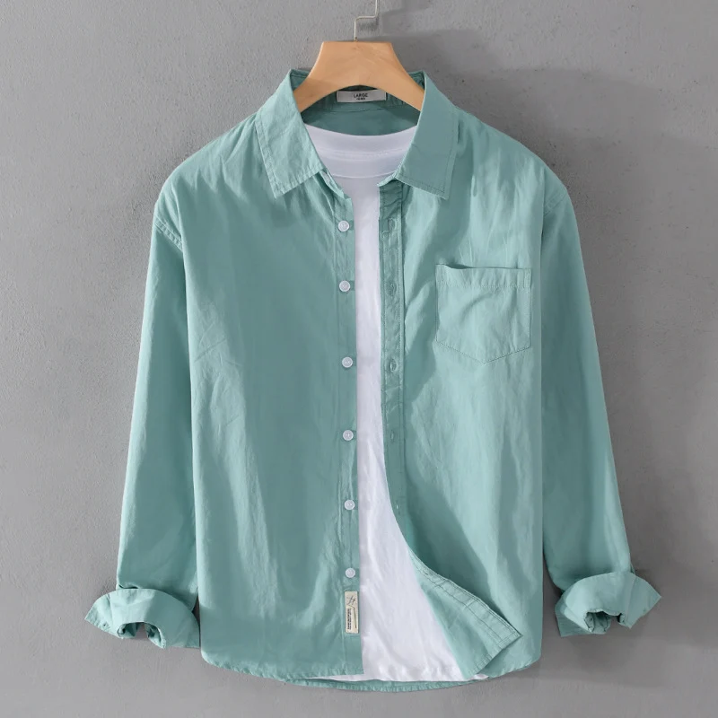 Herren Leichtes Baumwoll‑Leinen Overshirt mit Brusttasche und Relaxed‑Fit Drune