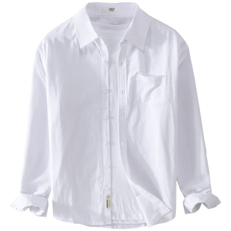 Herren Leichtes Baumwoll‑Leinen Overshirt mit Brusttasche und Relaxed‑Fit Drune