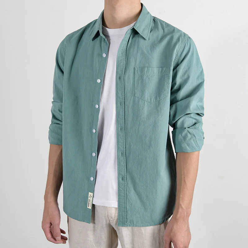 Herren Leichtes Baumwoll‑Leinen Overshirt mit Brusttasche und Relaxed‑Fit Drune