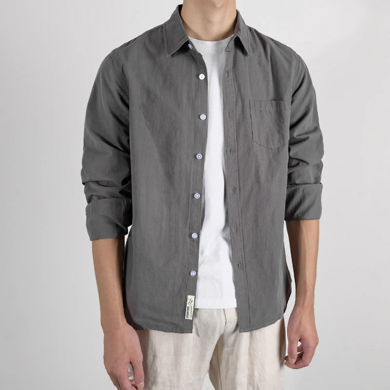 Herren Leichtes Baumwoll‑Leinen Overshirt mit Brusttasche und Relaxed‑Fit Drune
