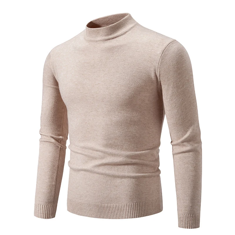 Herren Schmal geschnittener Feinstrick‑Mockneck‑Pullover mit geripptem Kragen und Saum Drune