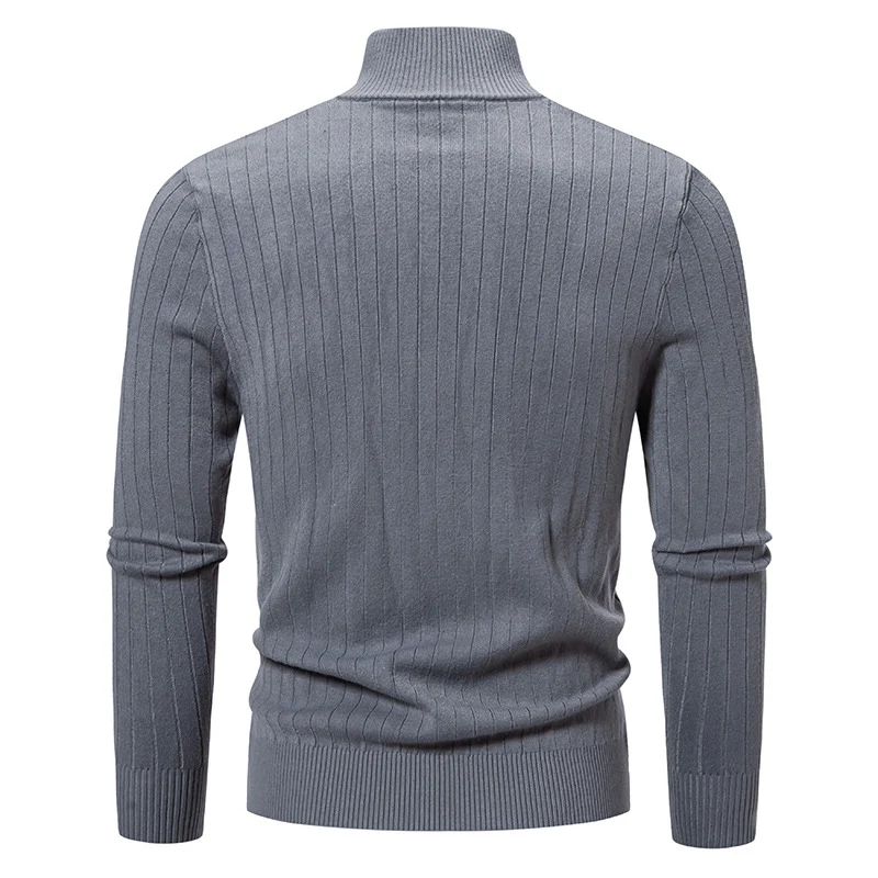 Herren Schmal geschnittene Feinstrick-Zipjacke mit Stehkragen und markanter Rippstruktur Drune
