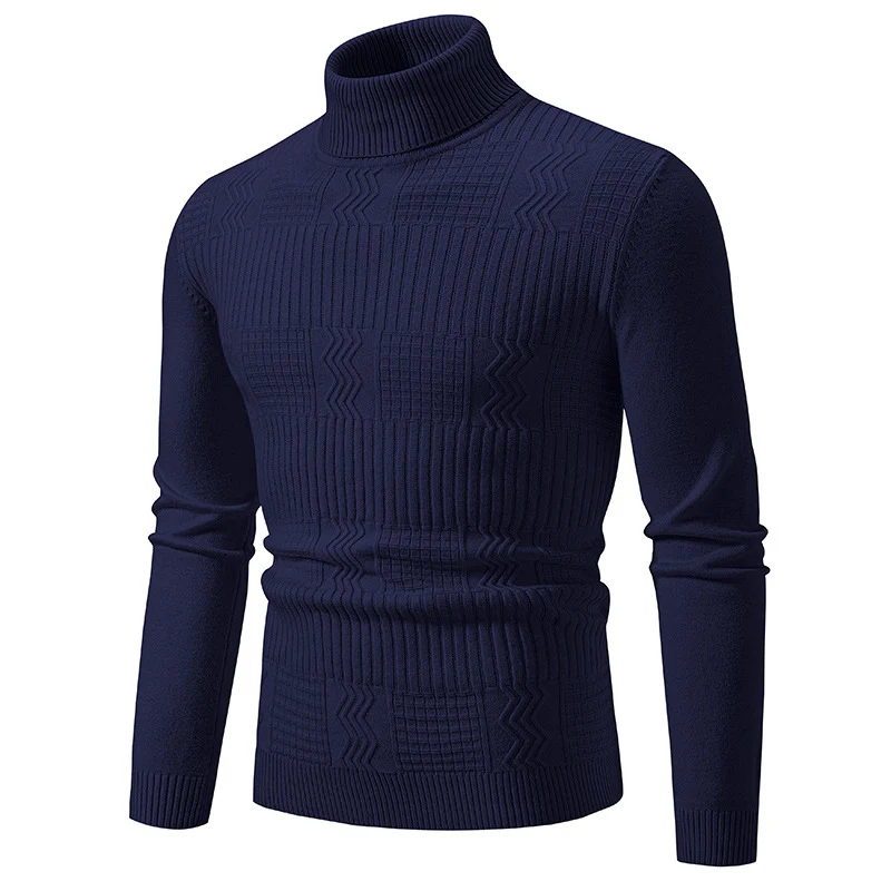 Herren Rollkragenpullover mit Strukturstrick und körpernaher Silhouette Drune