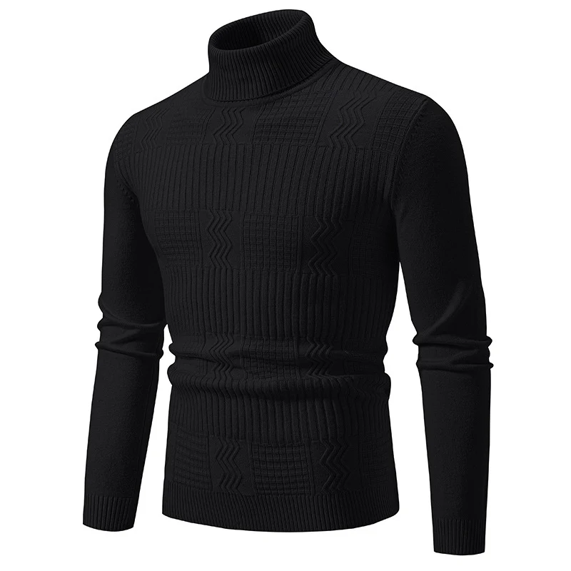 Herren Rollkragenpullover mit Strukturstrick und körpernaher Silhouette Drune